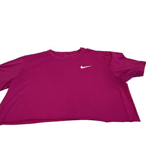 Nike Womens Dri Fit T Shirt Pink Large Athletic Workout Top